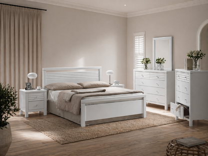King Dallas (AUSSIE MADE) 5 Piece (DRESSER) Bedroom Suite - Assorted Painted Colours