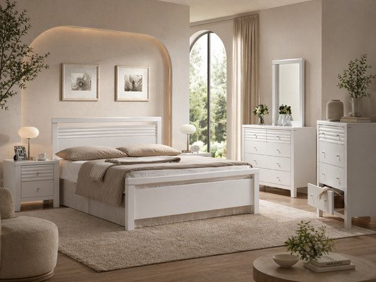 Double Or Queen Dallas (AUSSIE MADE) 6 Piece (THE LOT) Bedroom Suite - Assorted Painted Colours