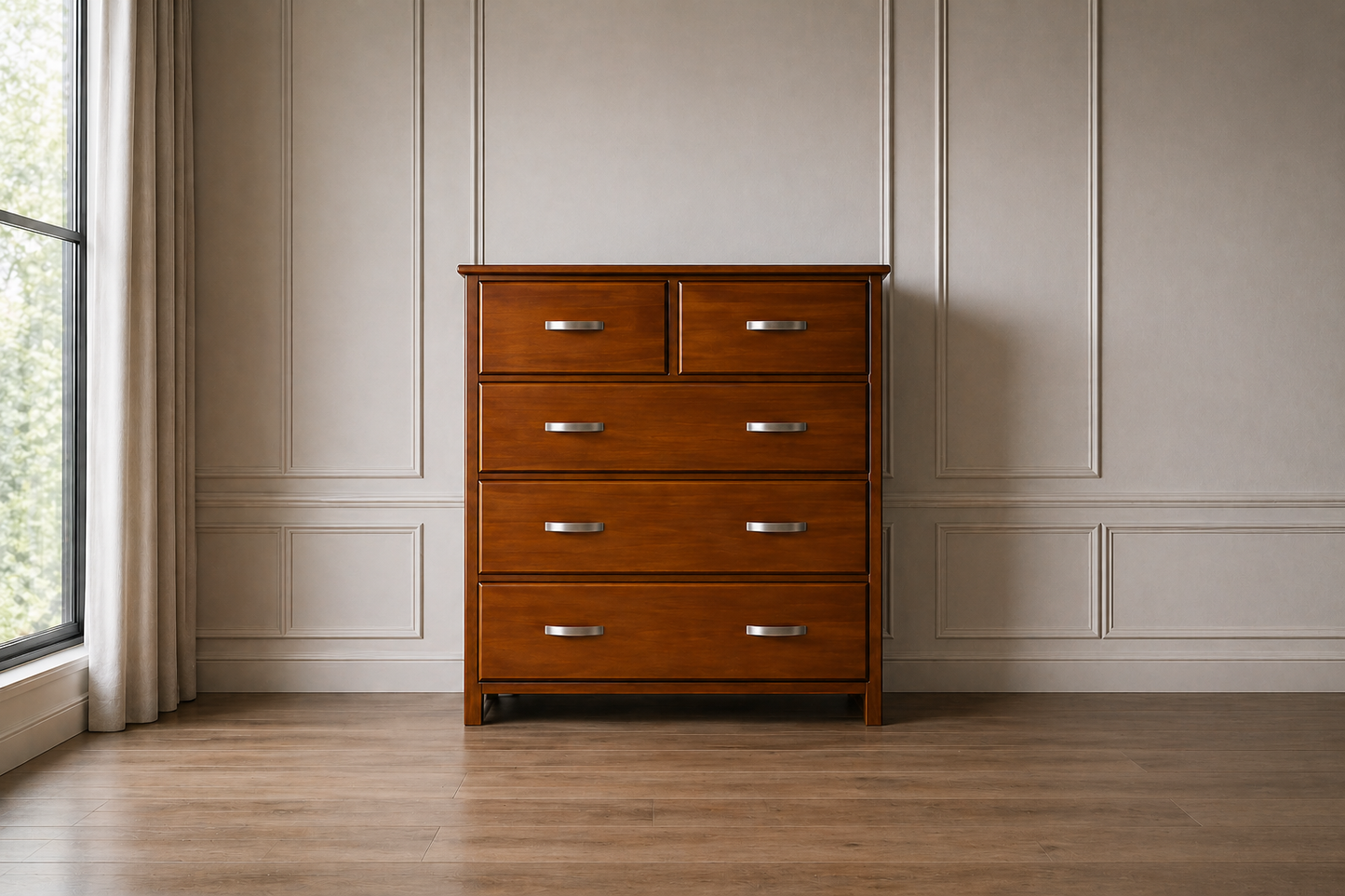 Xavian (AUSSIE MADE) 5 Drawer Tallboy - Assorted Stained Colours