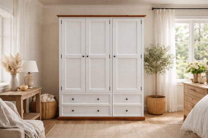 Harbour (AUSSIE MADE) 3 Section Mirror Wardrobe Collection - Assorted Painted / Stained Colours