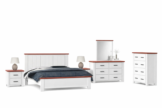 King Libby (AUSSIE MADE) 6 Piece (THE LOT) Bedroom Suite - Assorted Painted Colours
