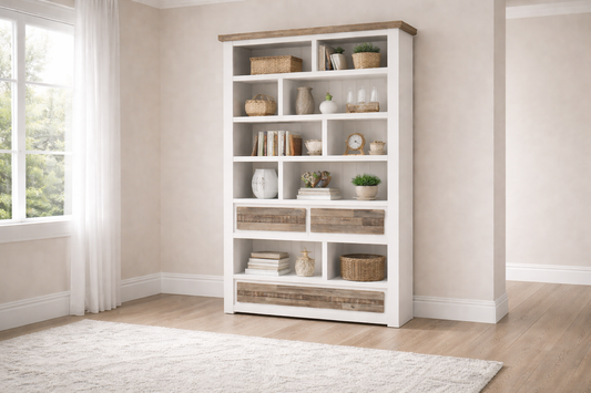 Homestead (AUSSIE MADE) Highline Bookcase With 3 Drawers Collection - Assorted Painted / Stained Colours