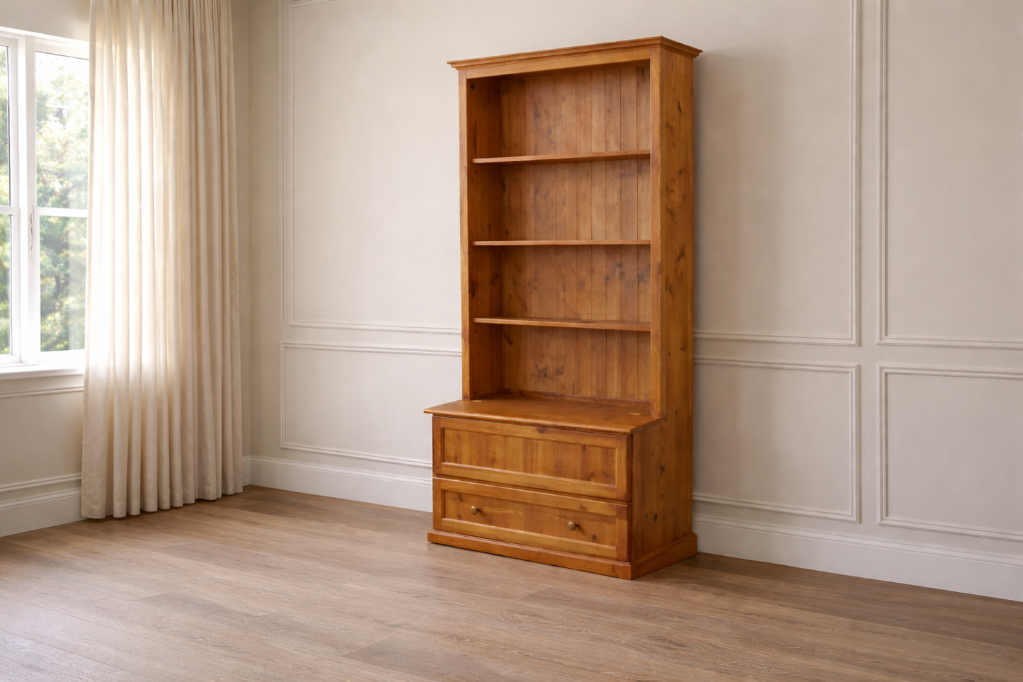 Mudgee (AUSSIE MADE) Bookcase Combo With 2 Blanket (DEEP) Drawers Collection - Assorted Stained Colours