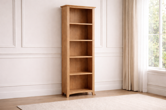 Elegance (AUSSIE MADE) Skinny Bookcase Collection - Tasmania Oak Combination - Assorted Stained Colours
