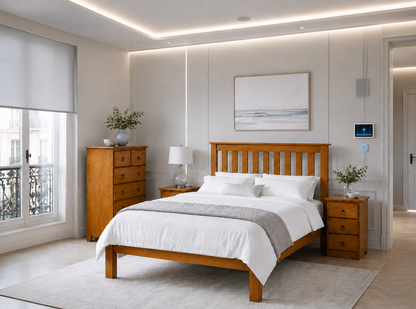 King Single Cronulla / Vegas Bed With Dooner Foot - Baltic (PICTURED) , Greywash , Walnut