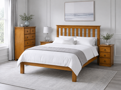 King Single Cronulla / Vegas Bed With Dooner Foot - Baltic (PICTURED) , Greywash , Walnut