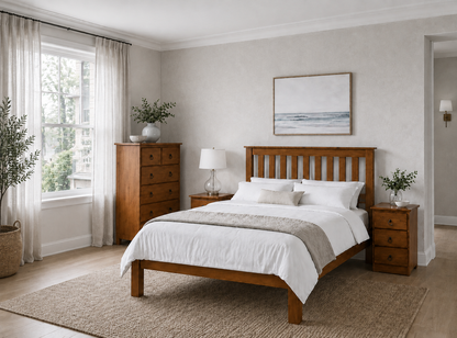 King Single Cronulla / Vegas Bed With Dooner Foot - Baltic (PICTURED) , Greywash , Walnut