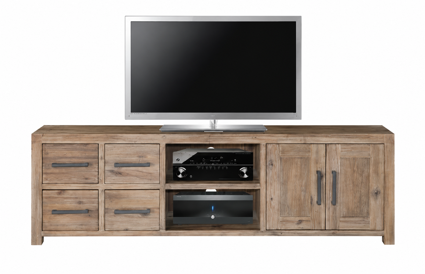 Swan (Aussie Made) 2 Doors & 4 Drawers TV Unit - 605(H) X 1900(W) - Assorted Stained Colours