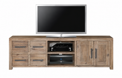Swan (Aussie Made) 2 Doors & 4 Drawers TV Unit - 605(H) X 1900(W) - Assorted Stained Colours