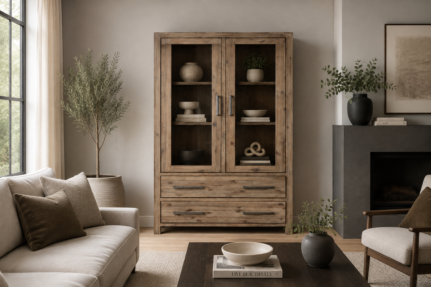 Swan (Aussie Made) 2 Doors / 2 Drawers Library Unit - 1800(H) X 900(W) - Assorted Stained Colours