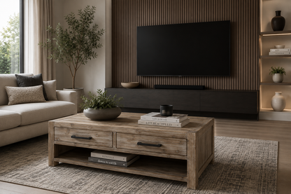 Swan (Aussie Made) 4 Drawers Coffee Table - 1200(W) X 600(D) - Assorted Stained Colour