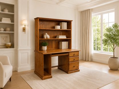 Noosa (AUSSIE MADE) 3 Drawer Timber Desk & Hutch Collection - Assorted Stained Colours