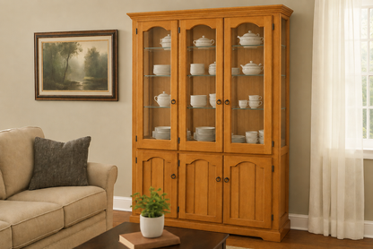 Montero (AUSSIE MADE) Highline Display (NO LEADLIGHT) Cabinet With Mirrored Back Collection - Assorted Stained Colours