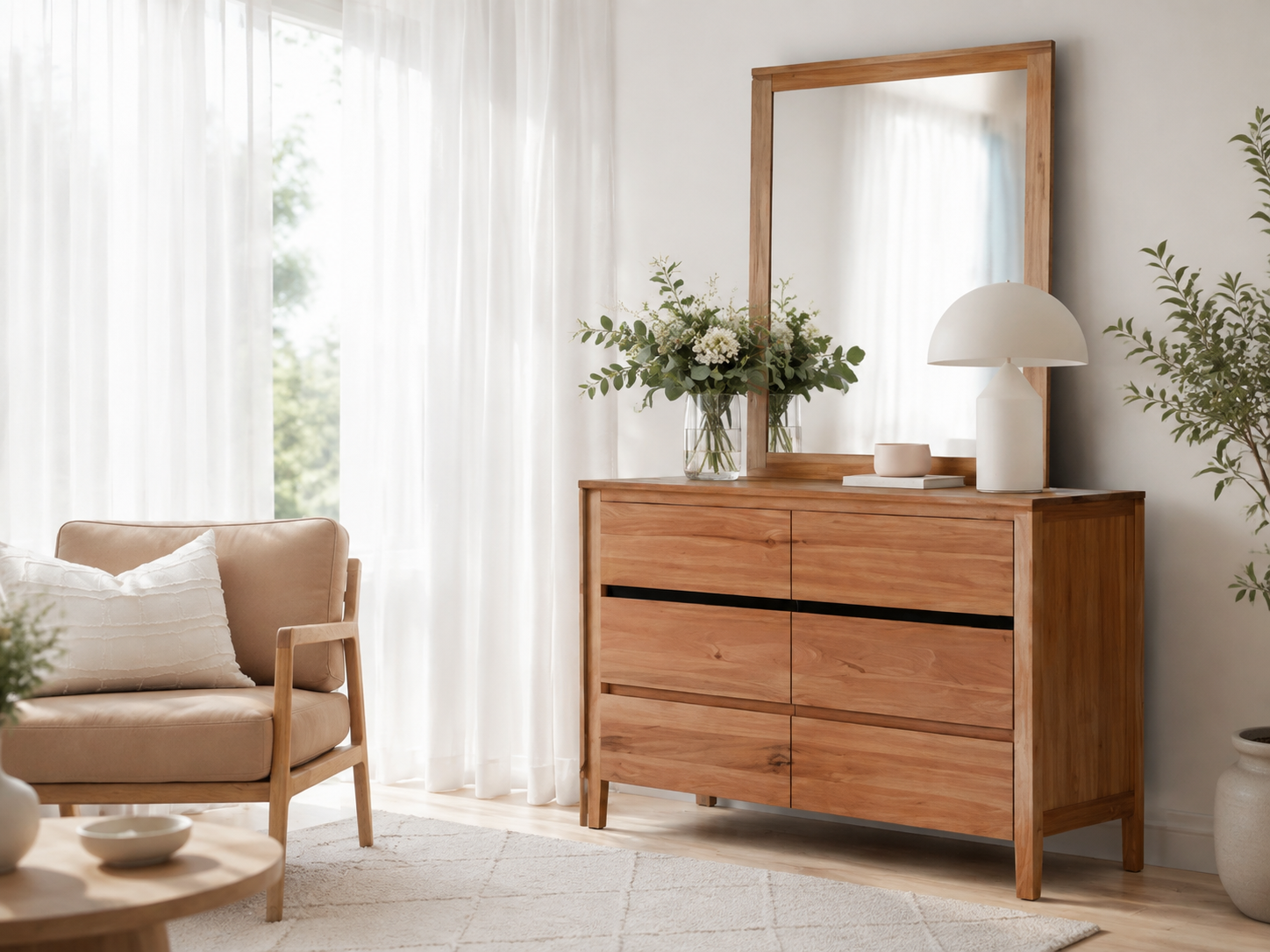 Arkansas 6 Drawer Dresser With Mirror - As Pictured