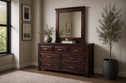 Sydneyside Dressing Table With Mirror - 1925(H) X 1425(W) - Walnut
