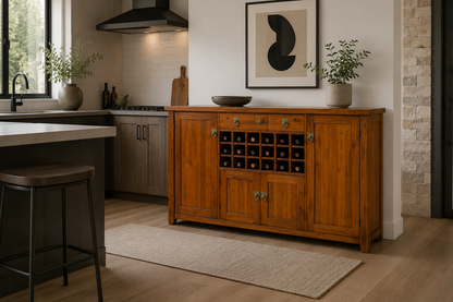 Kimberley (AUSSIE MADE) Buffet With 21 Bottle Wine Rack Collection - Assorted Stained Colours