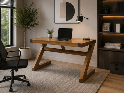 Z (AUSSIE MADE) Desk With 2 Drawers - Tassie Oak - 1200(W) X 600(D) - Assorted Colours