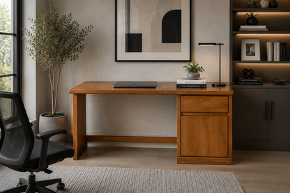 Snow Desk 1 Door / 1 Drawer T&g Back & Drawer Botts (NO HANDLES) - (RHS FACING) -all Pine - Sides Smooth Pine - 1200 X 600 - Assorted Colours