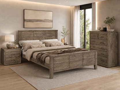 Queen Narrabeen Bed - Baltic(#215) (PICTURED), Walnut (#219) Or Greywash (#501)