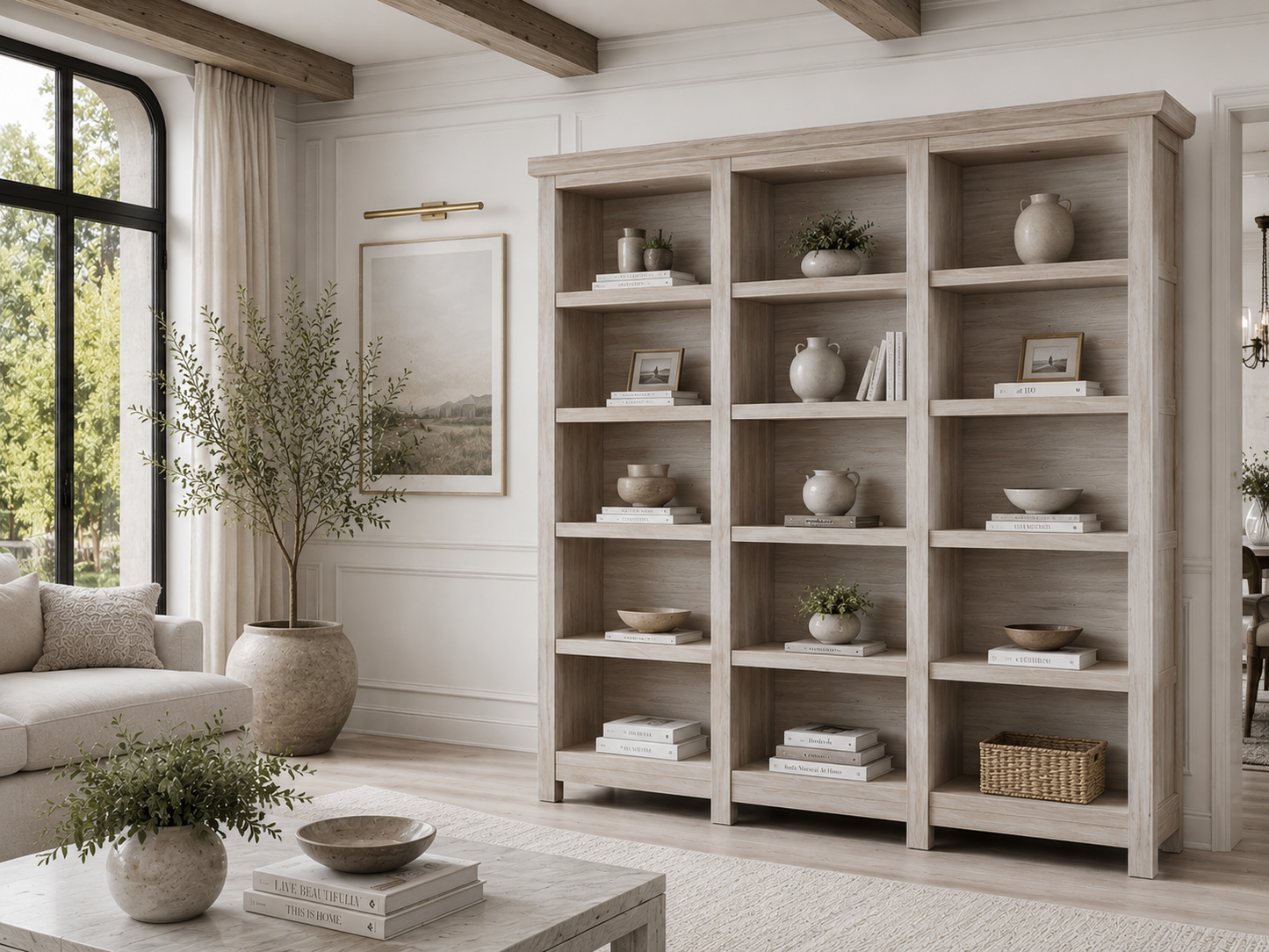 Principle Bookcase - 1800(H) X 2700(W) X 330(D) - Pigeon Paired (3 SECTIONS) - Assorted Colours