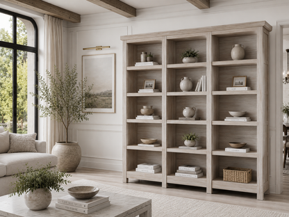 Principle Bookcase - 1800(H) X 2700(W) X 330(D) - Pigeon Paired (3 SECTIONS) - Assorted Colours