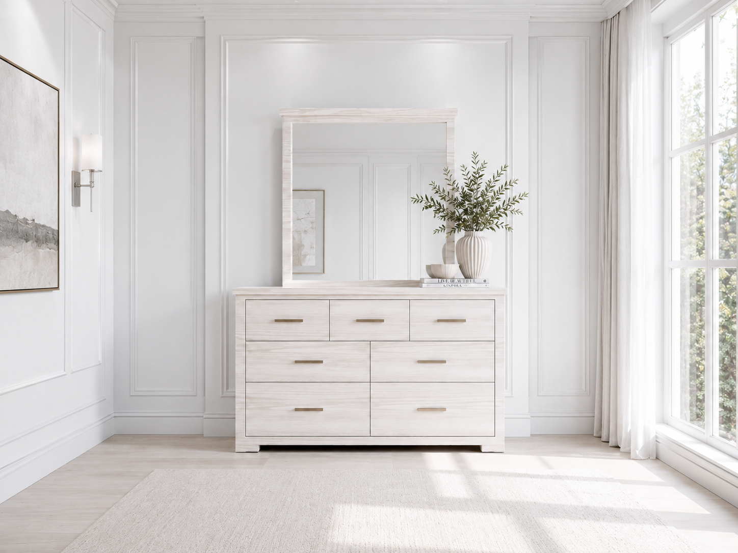 Boston (Aussie Made) 7 Drawers Dressing Table With Mirror - Assorted Colours