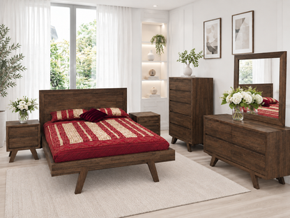 Susan (AUSSIE MADE) Queen 5 Piece (DRESSER) Bedroom Suite - Tassie Oak Combination - Assorted Colours Available