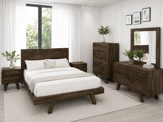 Susan (AUSSIE MADE) Queen 5 Piece (DRESSER) Bedroom Suite - Tassie Oak Combination - Assorted Colours Available