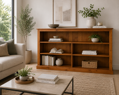 Mudgee (AUSSIE MADE) Standard Lowline With 40mm Facings Bookcase Collection - Assorted Stained Colours