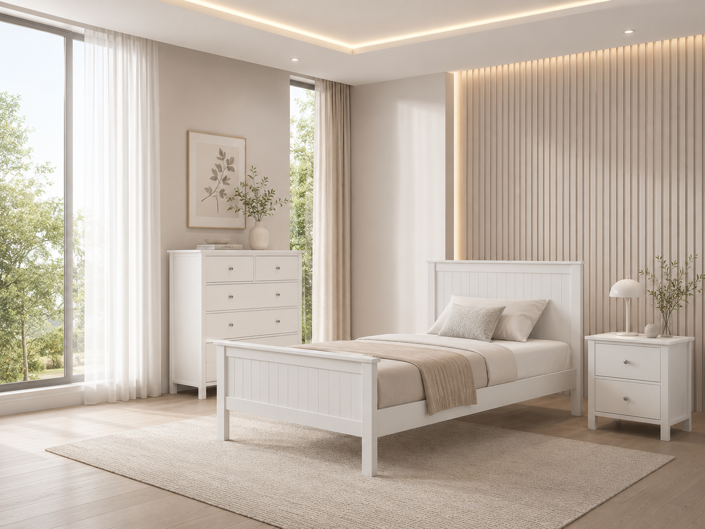 Single Empress (AUSSIE MADE) Hardwood / Veneer Bed - Assorted Colours