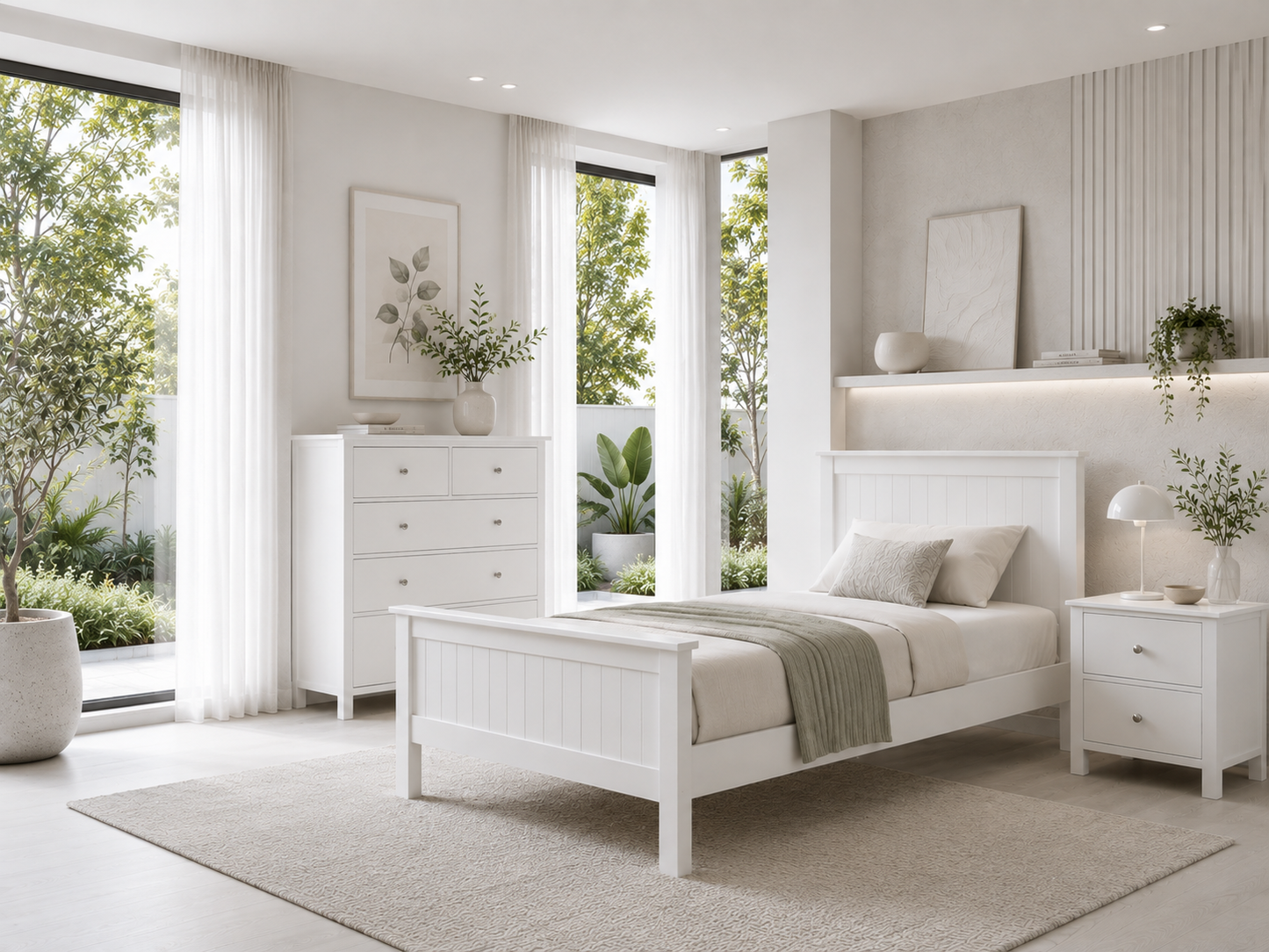 Single Empress (AUSSIE MADE) Hardwood / Veneer Bed - Assorted Colours