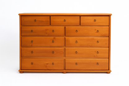 Bob Bun Feet (AUSSIE MADE) 11 Drawer Tallboy / Large Chest - 1252(H) X 1780(W) -assorted Colours