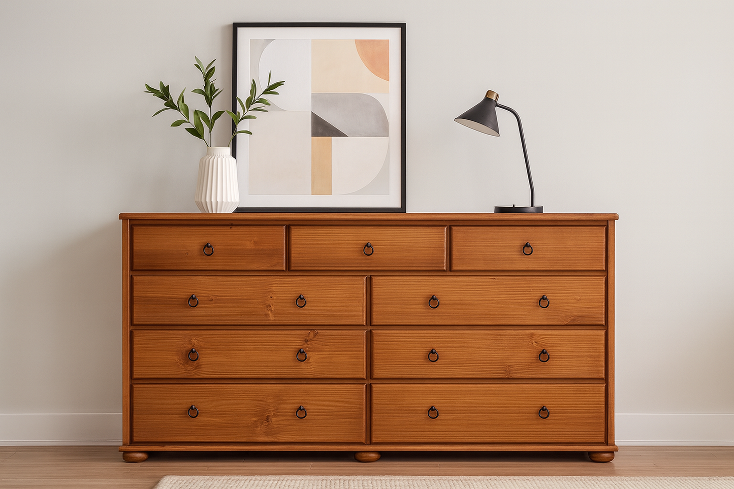 Bob Bun Feet (AUSSIE MADE) 11 Drawer Tallboy / Large Chest - 1252(H) X 1780(W) -assorted Colours