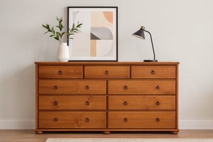 Bob Bun Feet (AUSSIE MADE) 11 Drawer Tallboy / Large Chest - 1252(H) X 1780(W) -assorted Colours