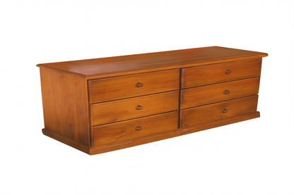 Ny (AUSSIE MADE) 6 Drawer (3+3) Lowboy - 860(H) X 1200(W) X 420(D) - Assorted Colours