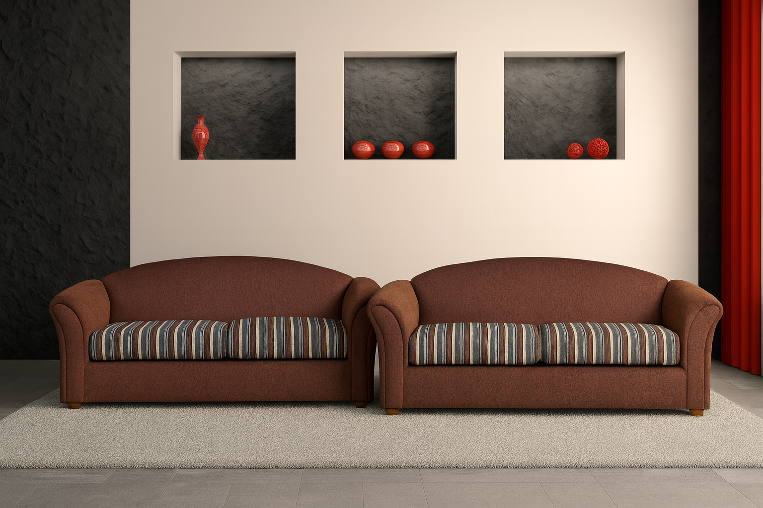 2.5 + 2 SEATER FABRIC LOUNGES