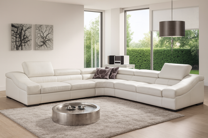 Klay Leatherette Corner Lounge Suite - White
