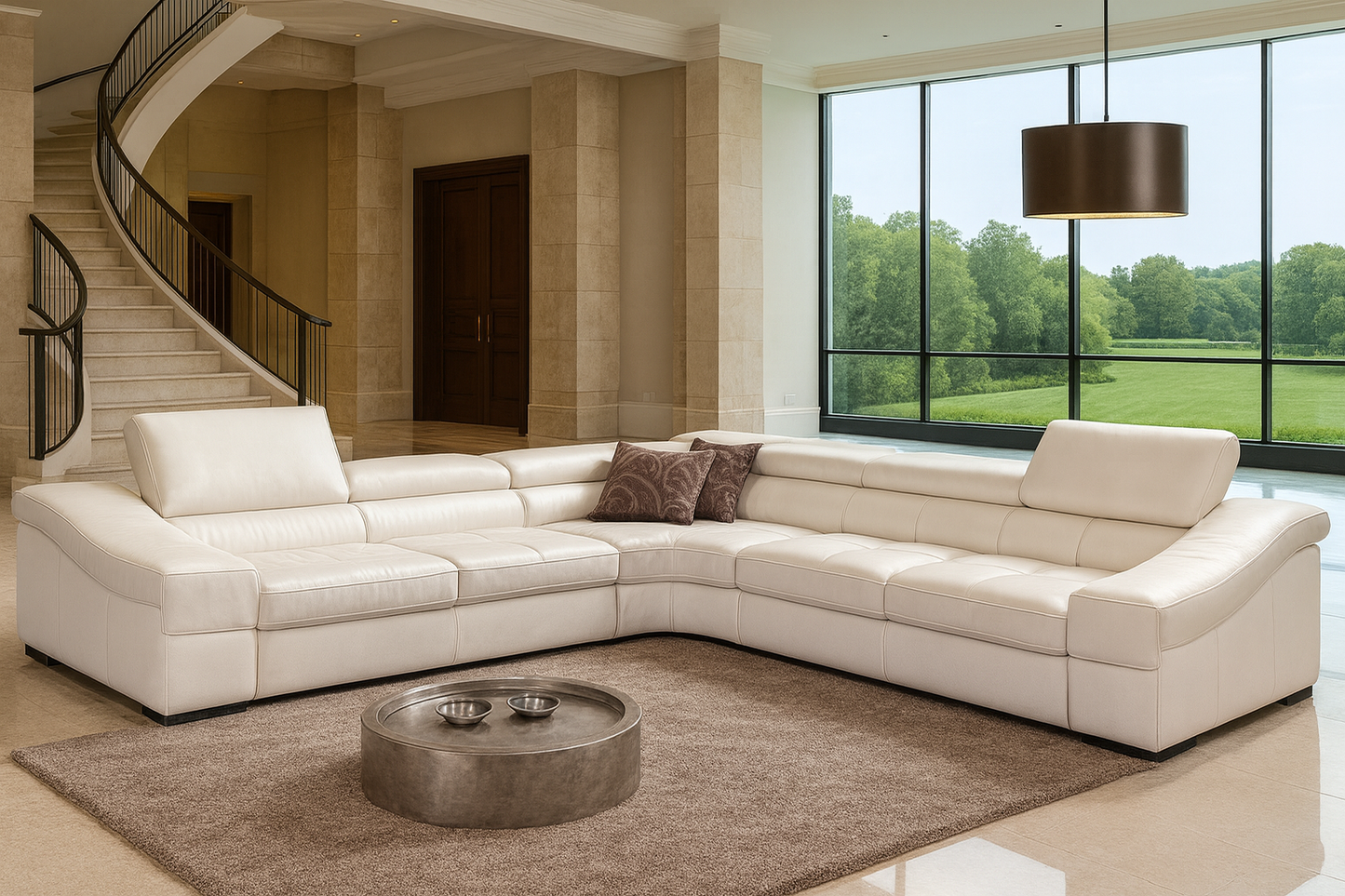 Klay Leatherette Corner Lounge Suite - White