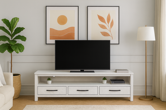 Mildred Entertainment Unit With 3 Drawers (6-12-15-9-14-1) - 555(H) X 1660(W) - White Wash