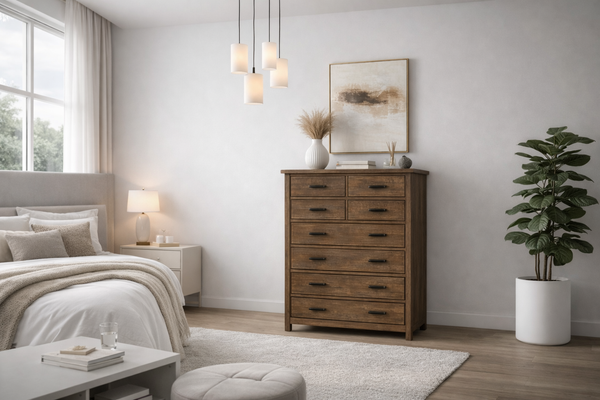 Greely (AUSSIE MADE) 9 Drawer Tallboy - 1100(H) X 1180(W) X 420(D) - Assorted Stained Colours