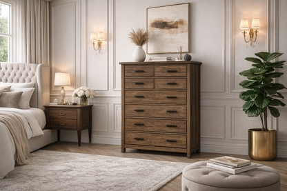 Greely (AUSSIE MADE) 9 Drawer Tallboy - 1100(H) X 1180(W) X 420(D) - Assorted Stained Colours