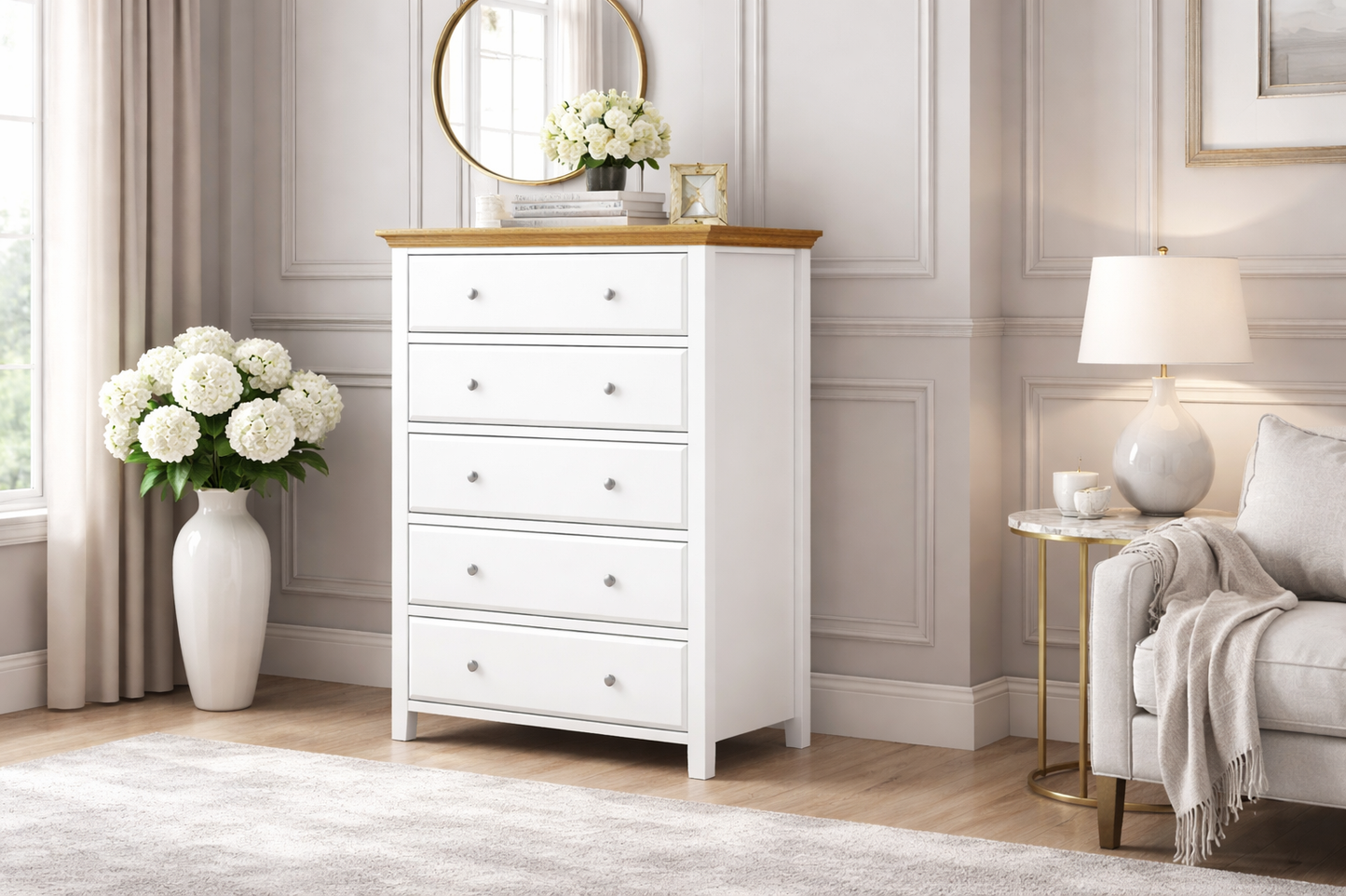 Jasper (AUSSIE MADE) 5 Drawer Tallboy - Two Tone - Assorted Painted Colours