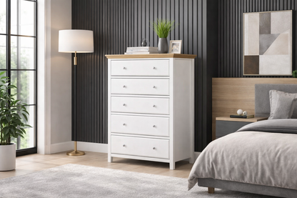 Jasper (AUSSIE MADE) 5 Drawer Tallboy - Two Tone - Assorted Painted Colours