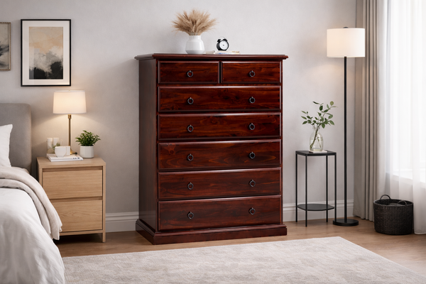 Cronulla (AUSSIE MADE) 6 Drawer Tallboy (2 OVER 4) - 1200(H) X 900(W) X 450(D) - Assorted Colours