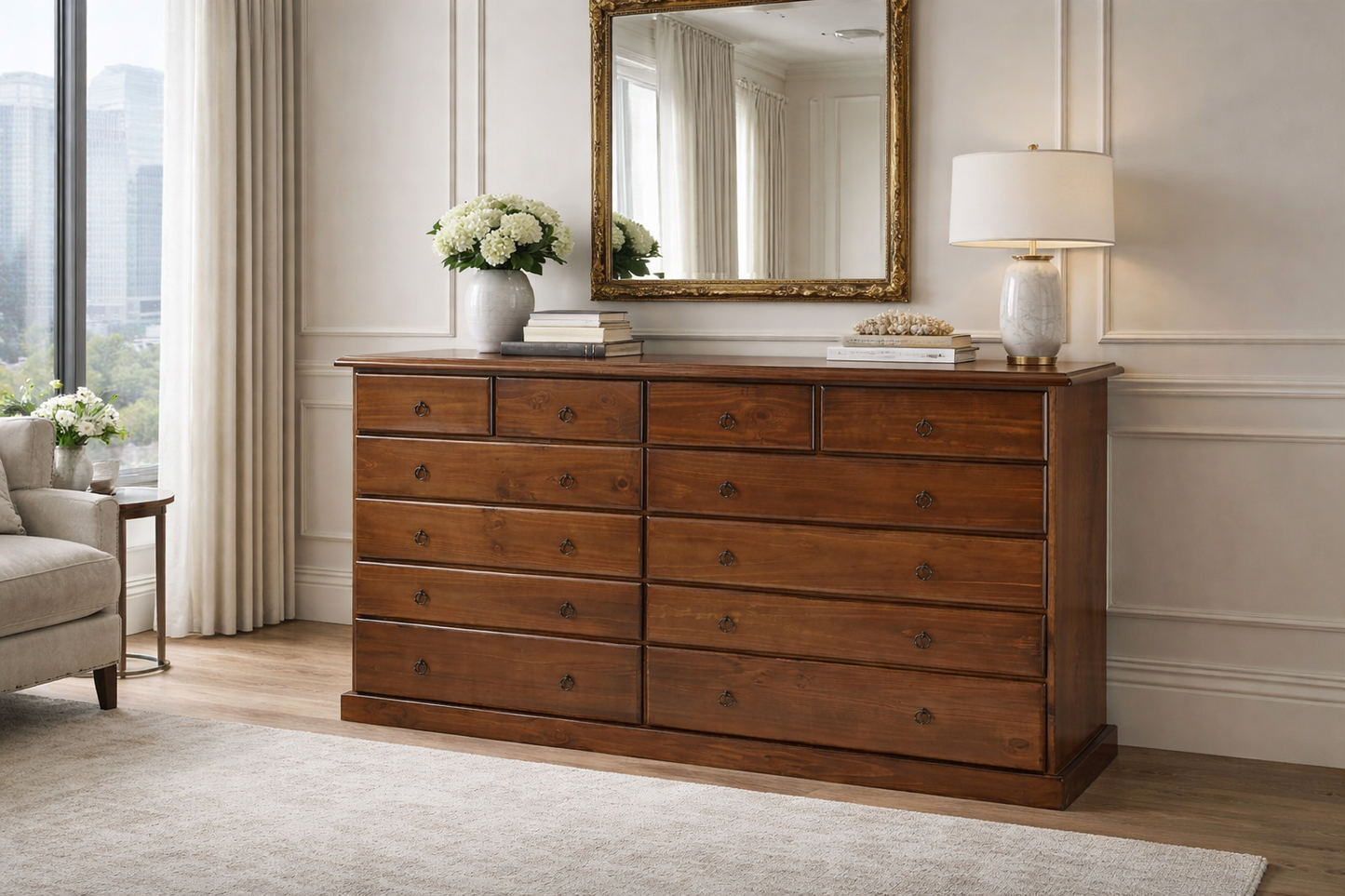 Jessica / Urban (AUSSIE MADE) Thick Top 12 Drawer Chest - 1200(H) X 1800(W) - Assorted Colours