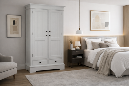 Castro (AUSSIE MADE) Hardwood 2 Door / 2 Drawer Wardrobe Collection - Assorted Painted / Stained Colours