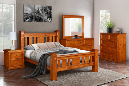 LEGIONS QUEEN 6 PIECE (THE LOT) BEDROOM SUITE - NUTMEG