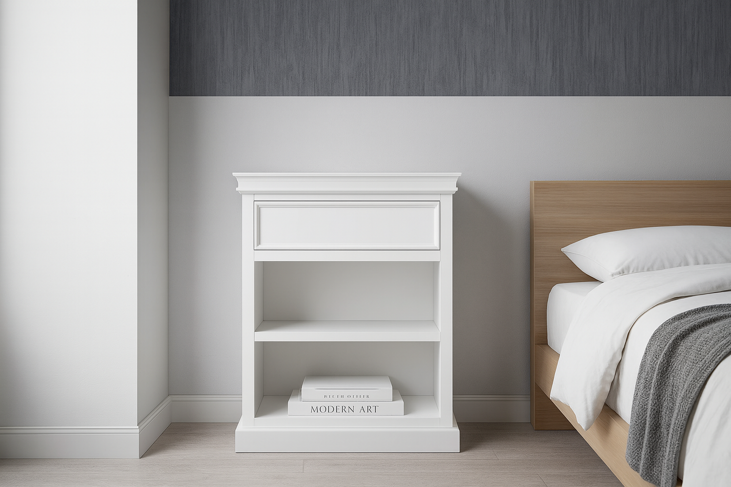 Torridge (AUSSIE MADE) Bedside Table With 1 Drawer / 2 Space Collection - Assorted Painted Colours