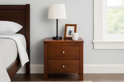 THOMAS / TYLER (AUSSIE MADE) 2 DRAWER BEDSIDE TABLE COLLECTION - ASSORTED STAINED COLOURS