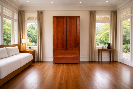 Retro (AUSSIE MADE) 2 Door / 2 Drawer Wardrobe Collection - Assorted Stained Colours